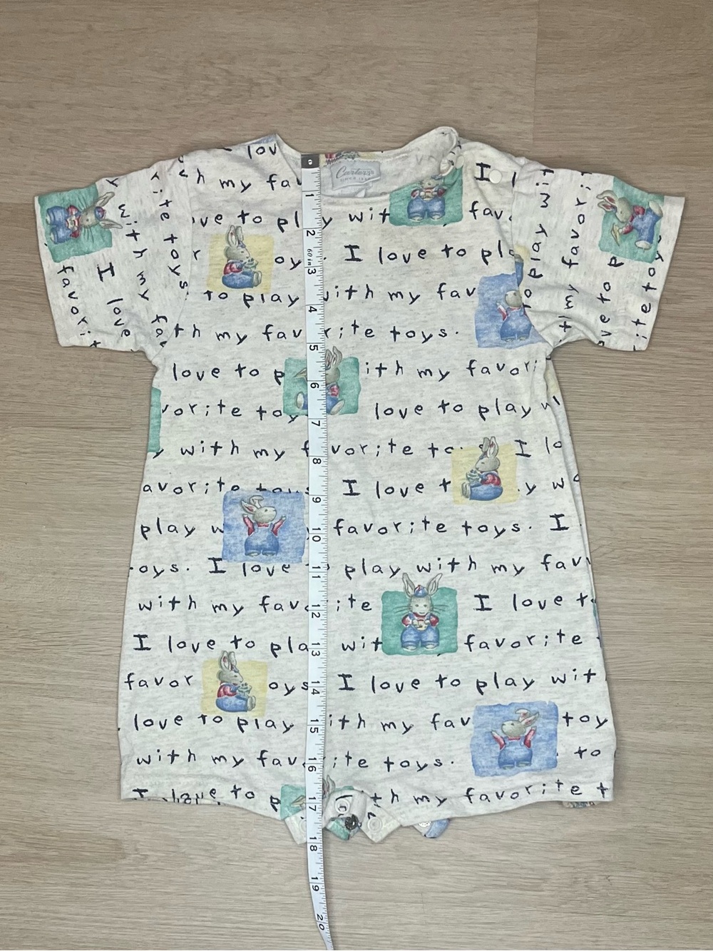 Carter’s Vintage Romper Peter Rabbit Bunny Print Short Sleeve in Cream - Picture 5 of 8